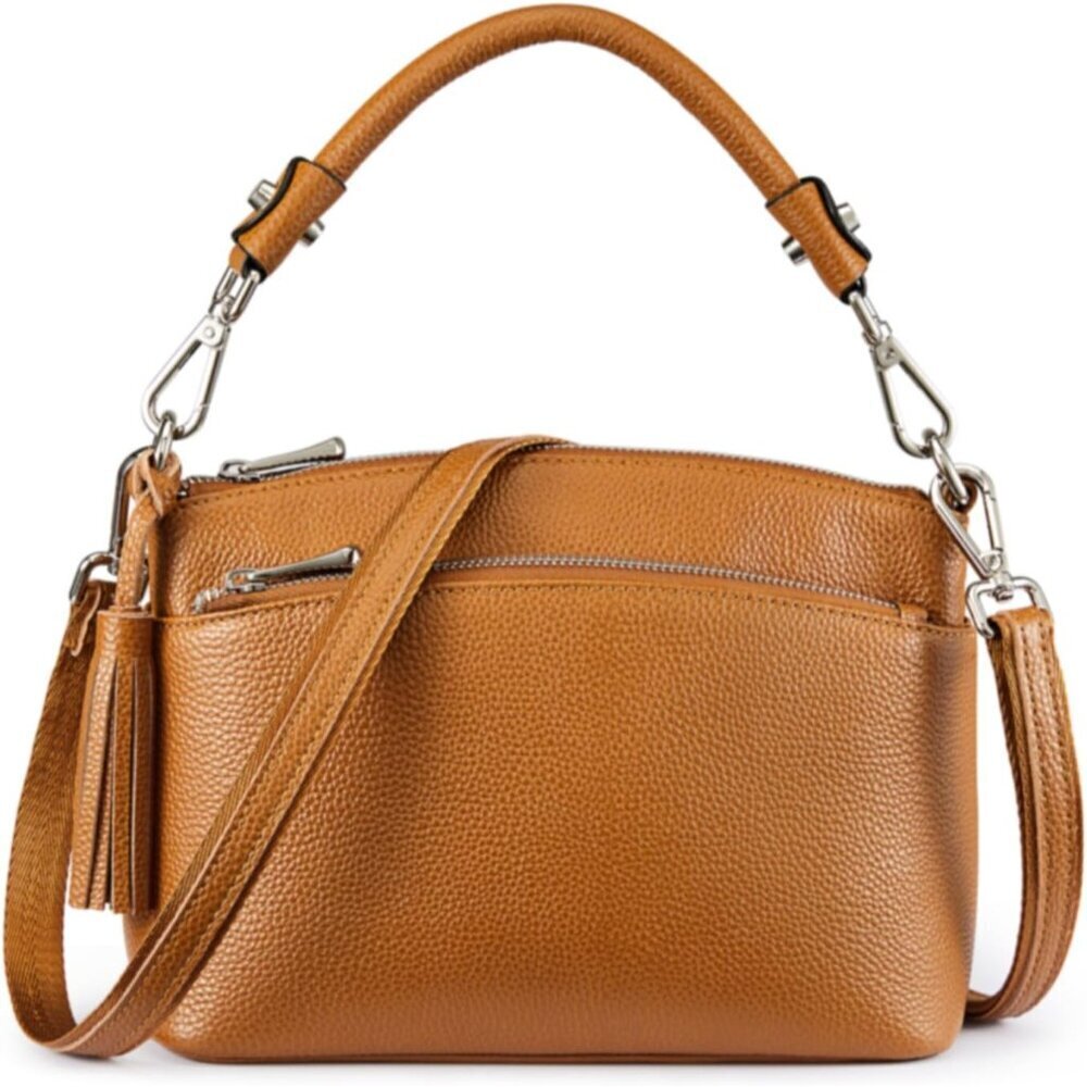 Small Genuine Leather Handbag Women Top Handle Crossbody Purse Stylish
